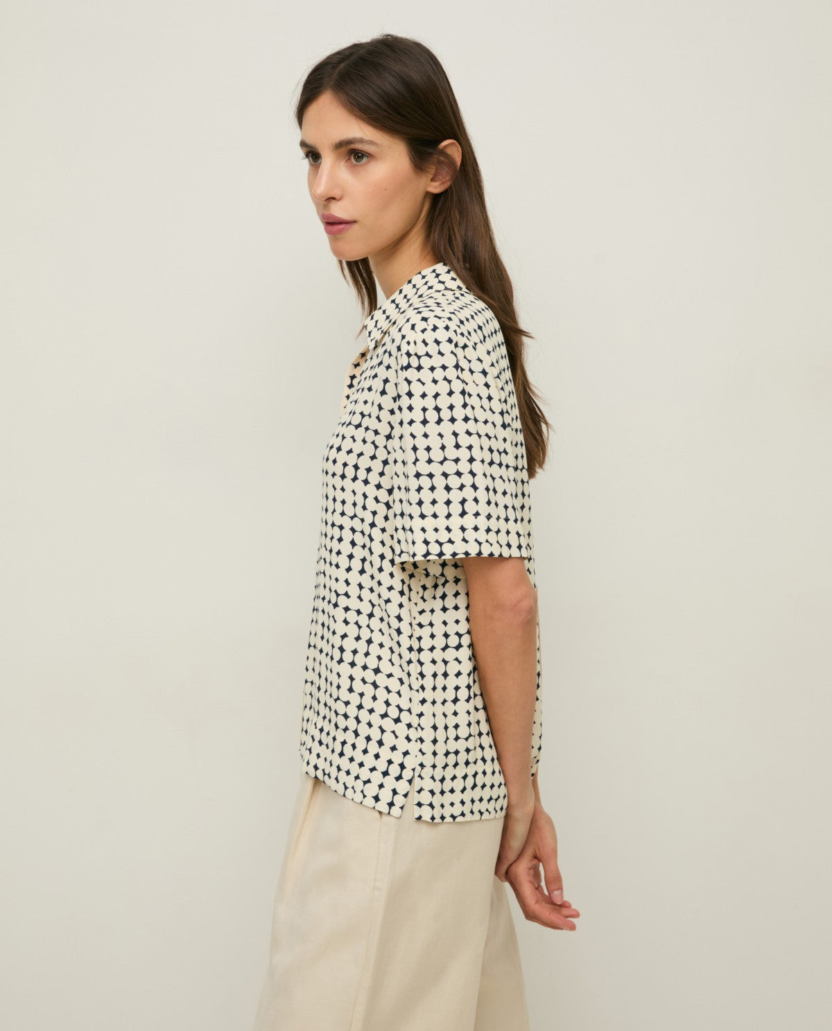 Short Sleeve Crepe Blouse