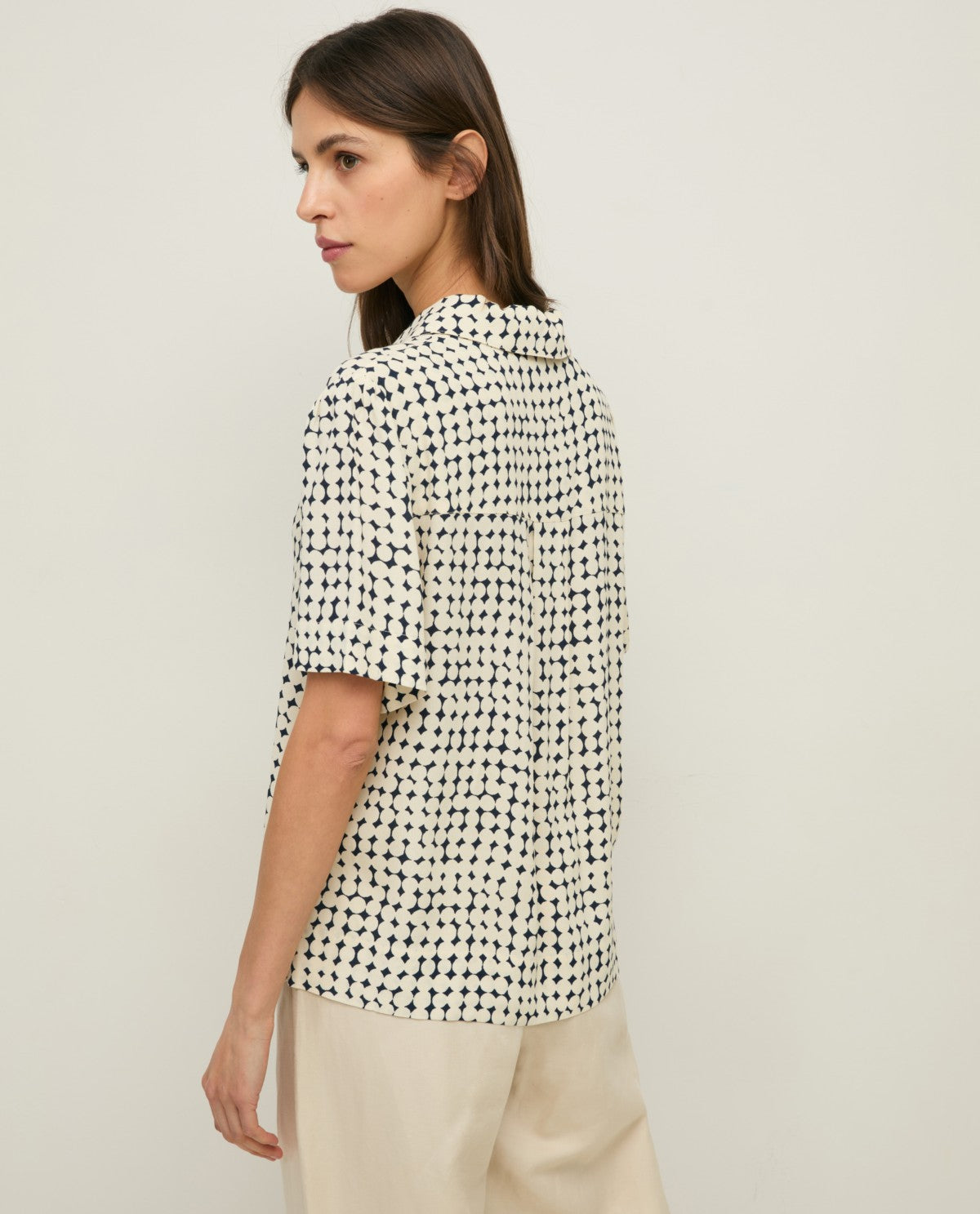 Short Sleeve Crepe Blouse