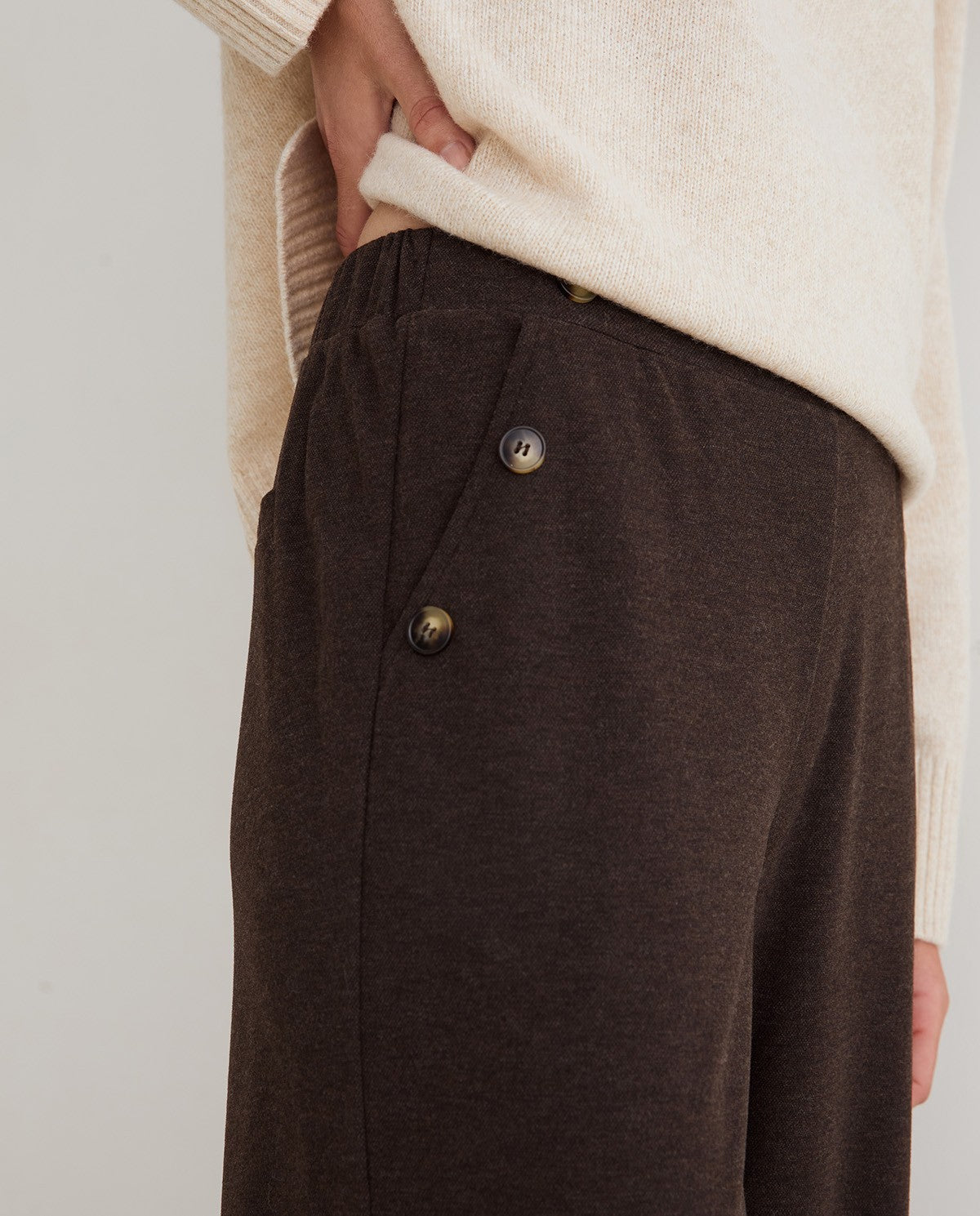 Wide Leg Brown Relaxed Trouser