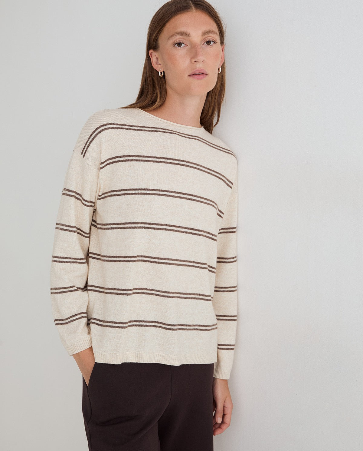 Wide Stripe Fine Knit Sweater