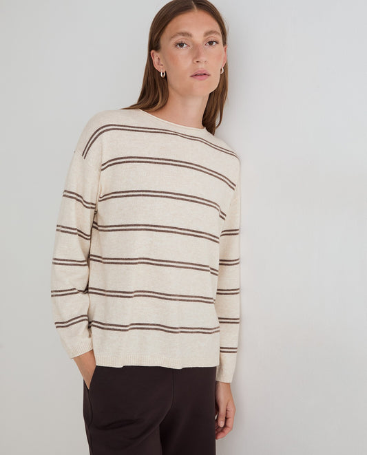 Wide Stripe Fine Knit Sweater