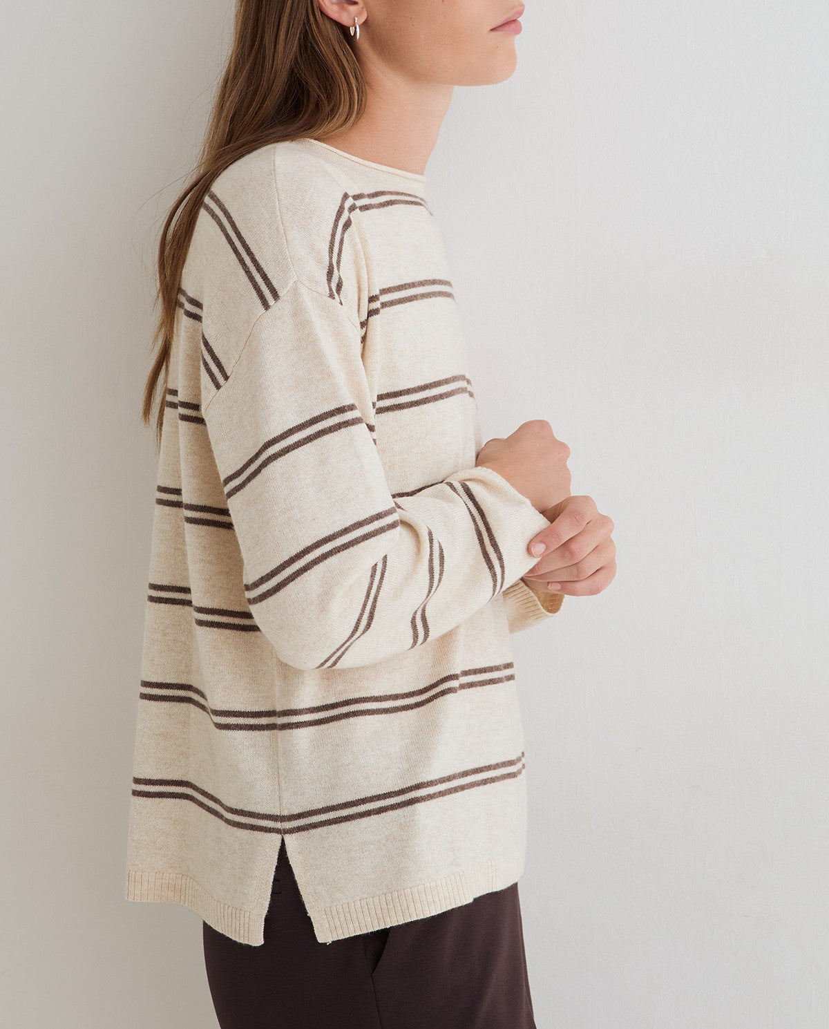 Wide Stripe Fine Knit Sweater