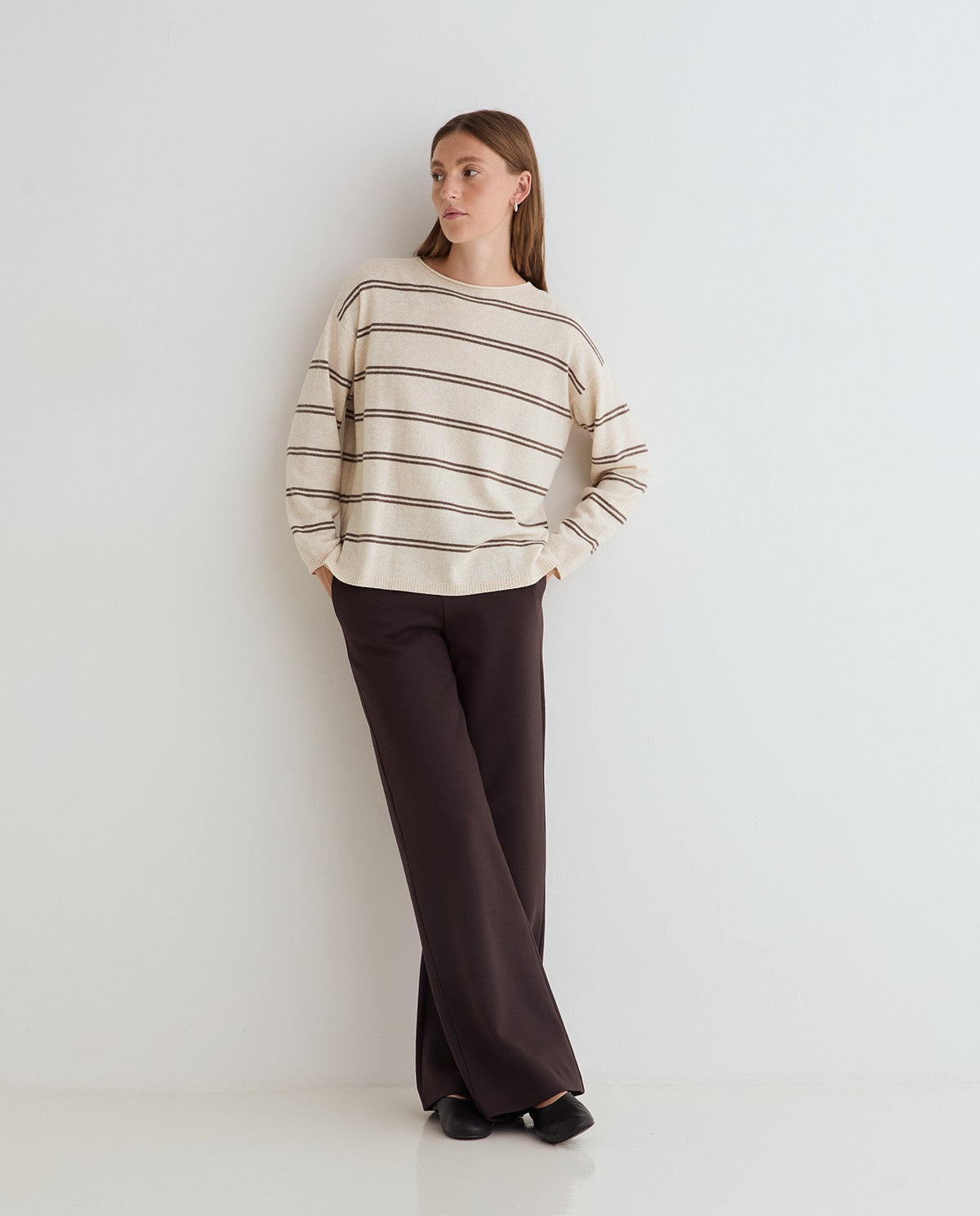 Wide Stripe Fine Knit Sweater