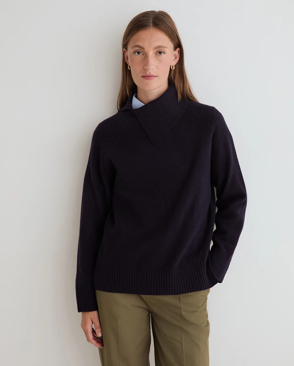 Navy High Neck Knit