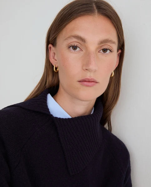 Navy High Neck Knit