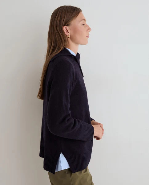 Navy High Neck Knit