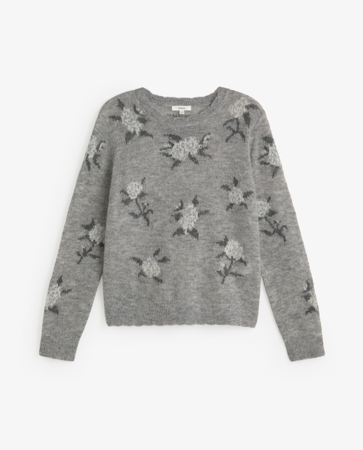 Soft Grey Floral Knit