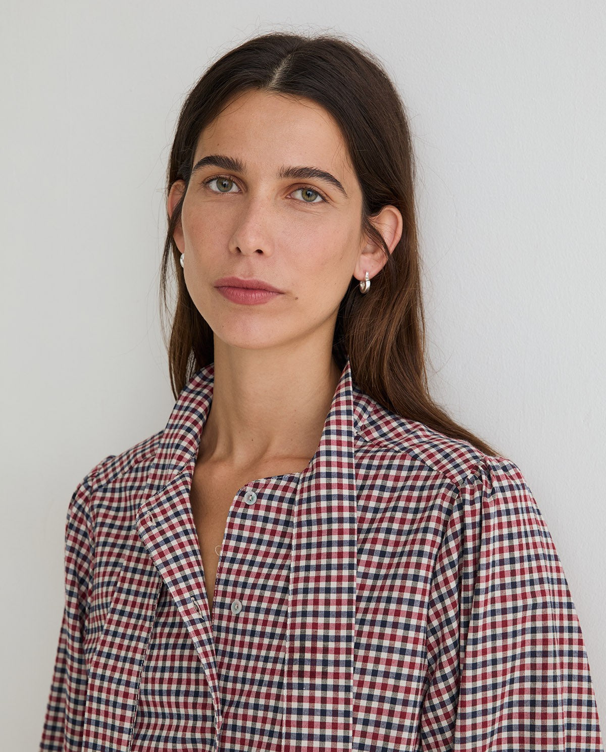 Bow Check Blouse