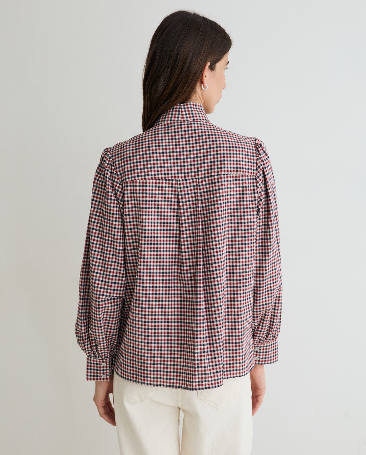 Bow Check Blouse