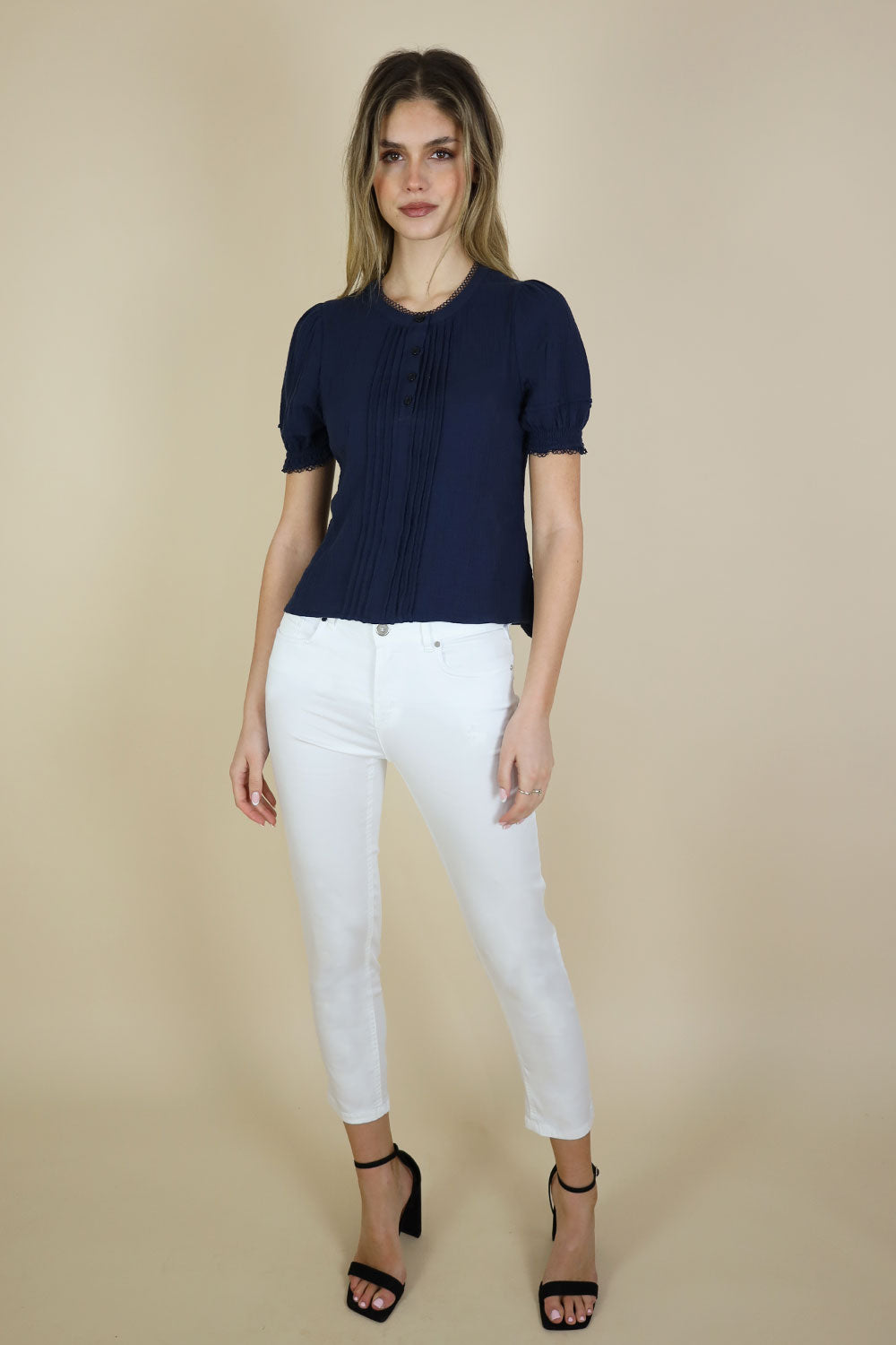 Claudine Navy Tee