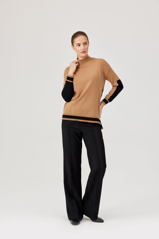 Camel/Black Stripe Sweater