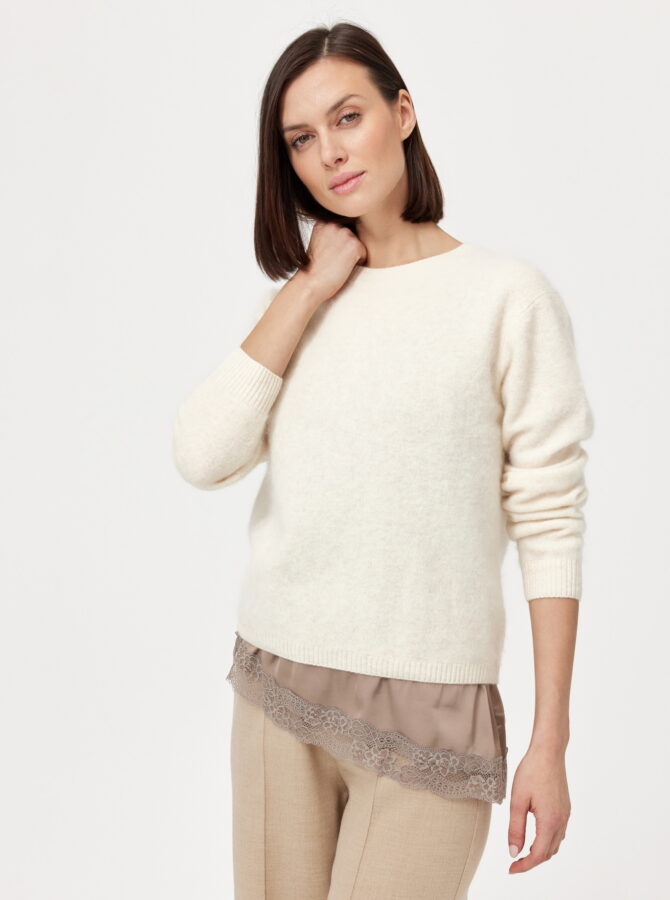 Classic Cream Wool Sweater