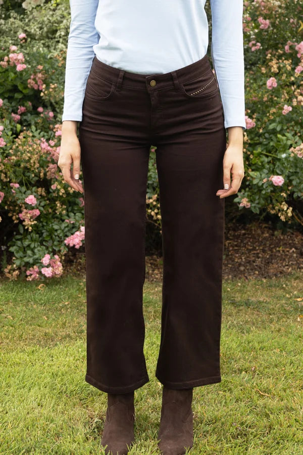 Napoli Wide Leg Jeans - Dark Brown