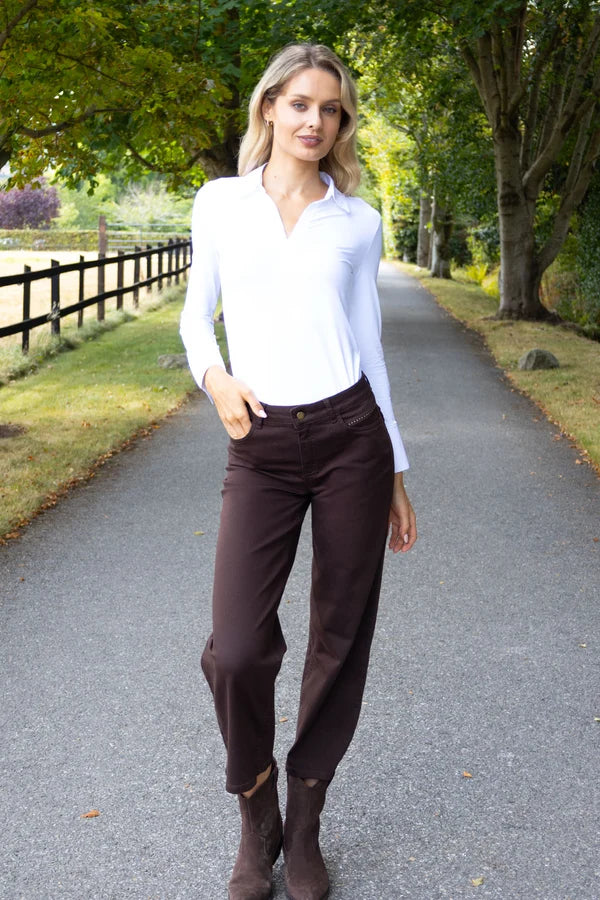 Napoli Wide Leg Jeans - Dark Brown