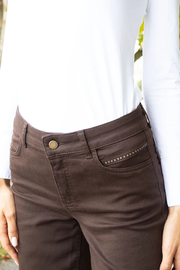 Napoli Wide Leg Jeans - Dark Brown