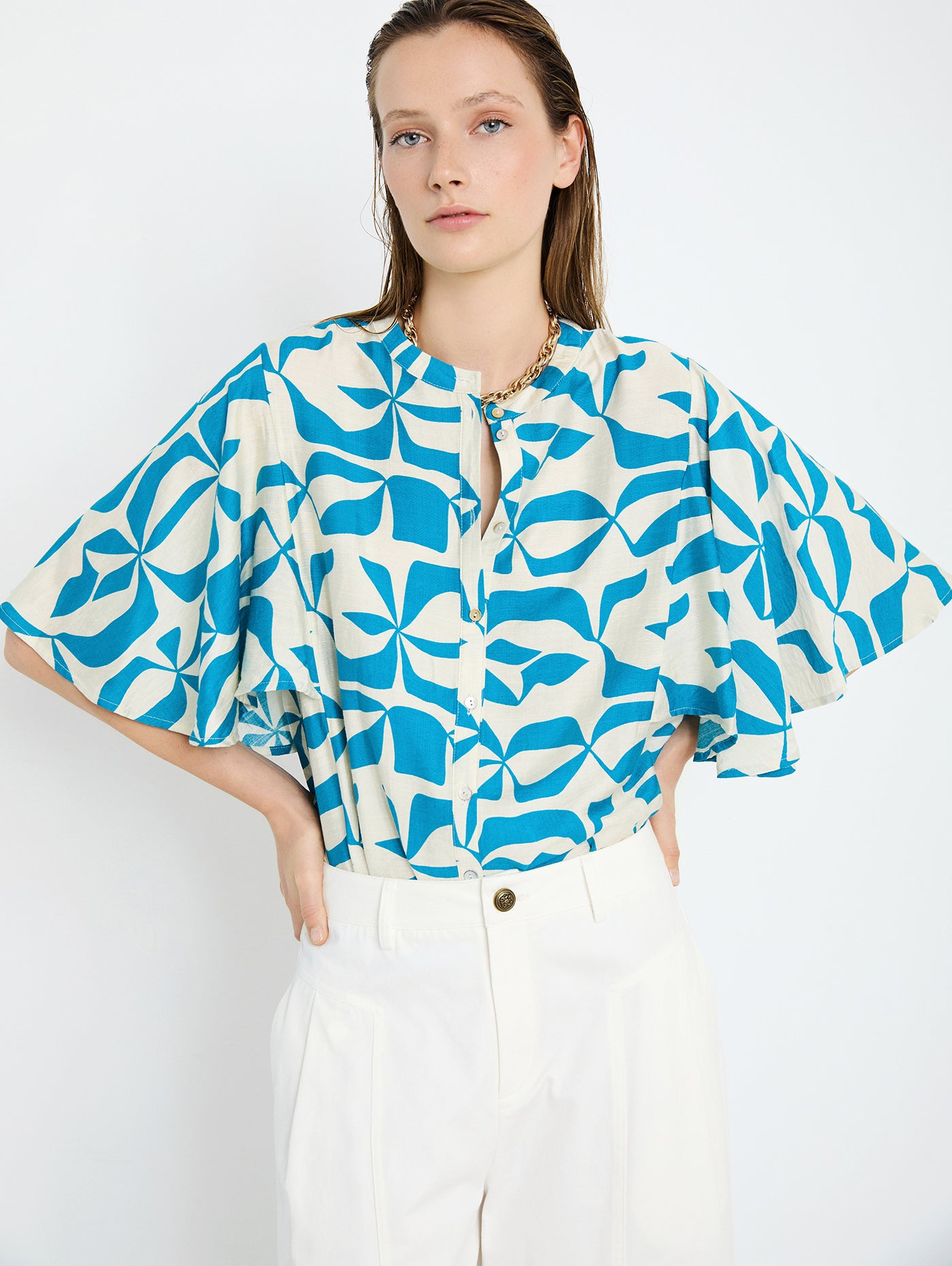 Skatie Blouse - Turquoise