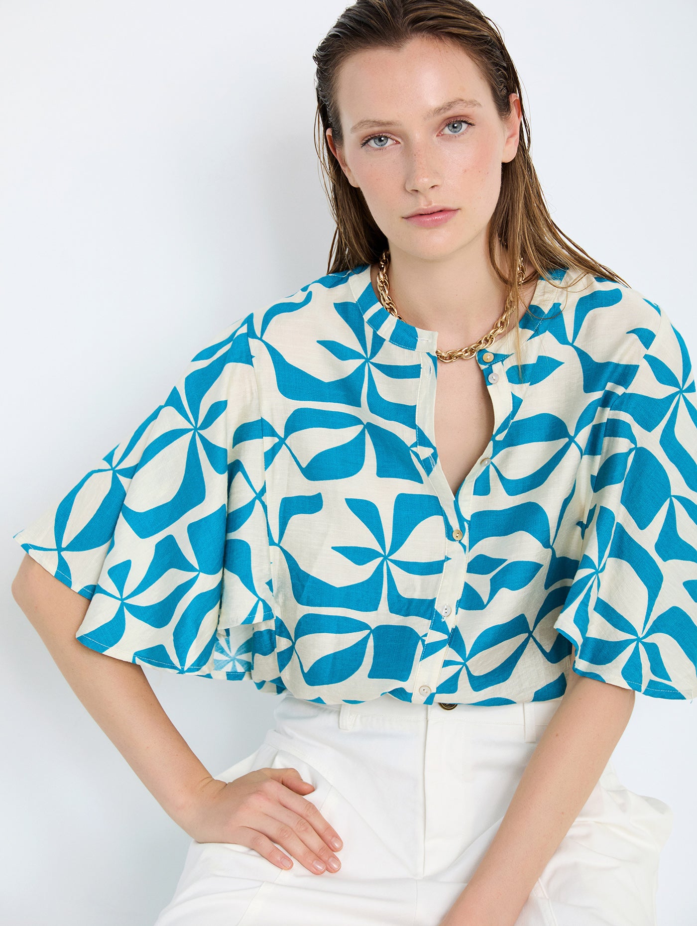 Skatie Blouse - Turquoise