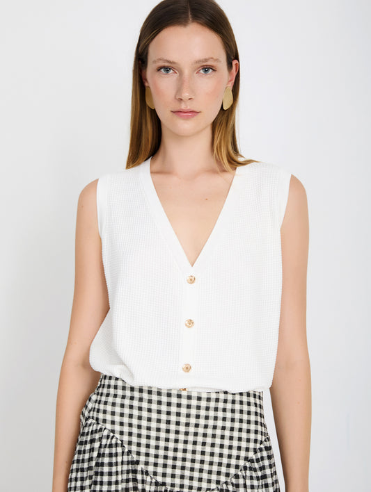 White Knit Waistcoat