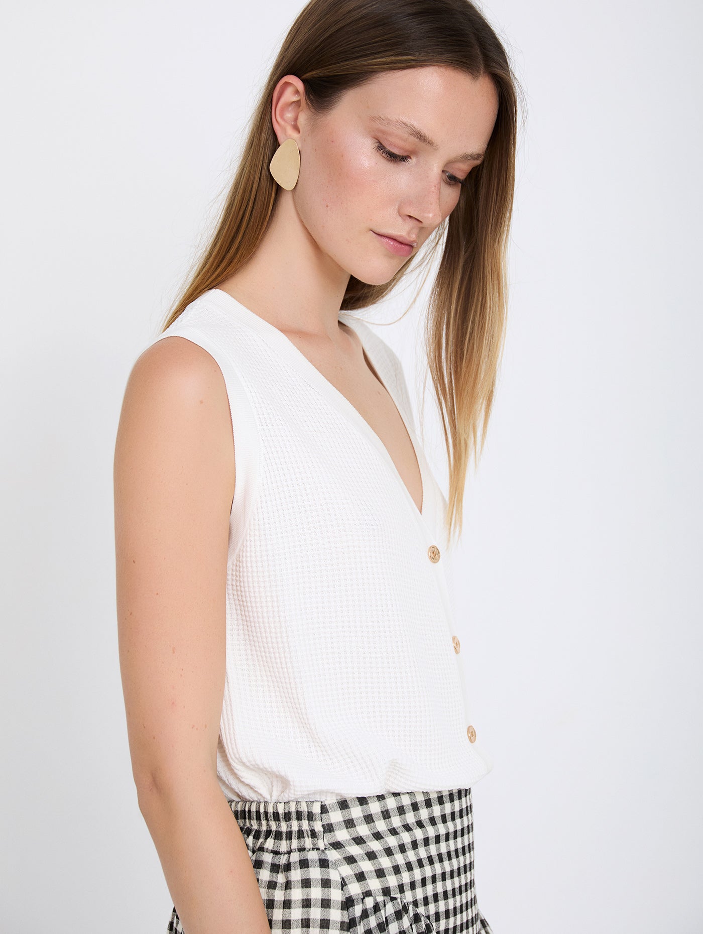 White Knit Waistcoat