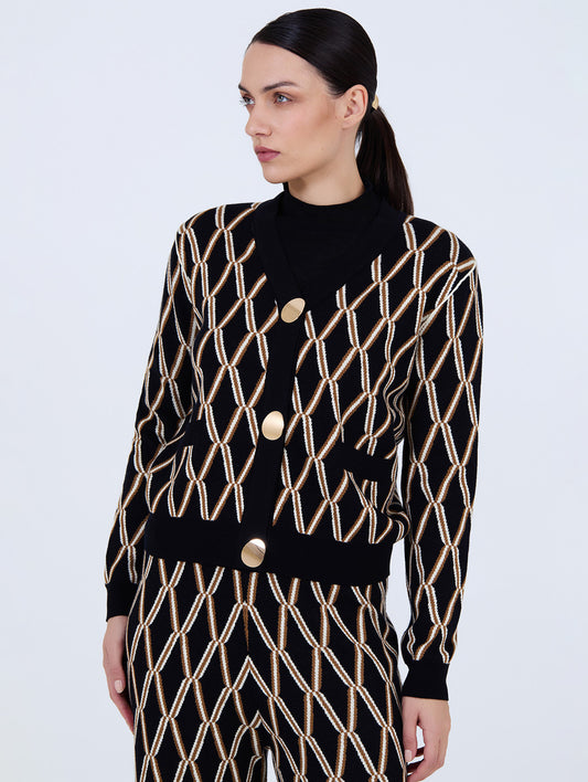 Geometric Printed Cardigan