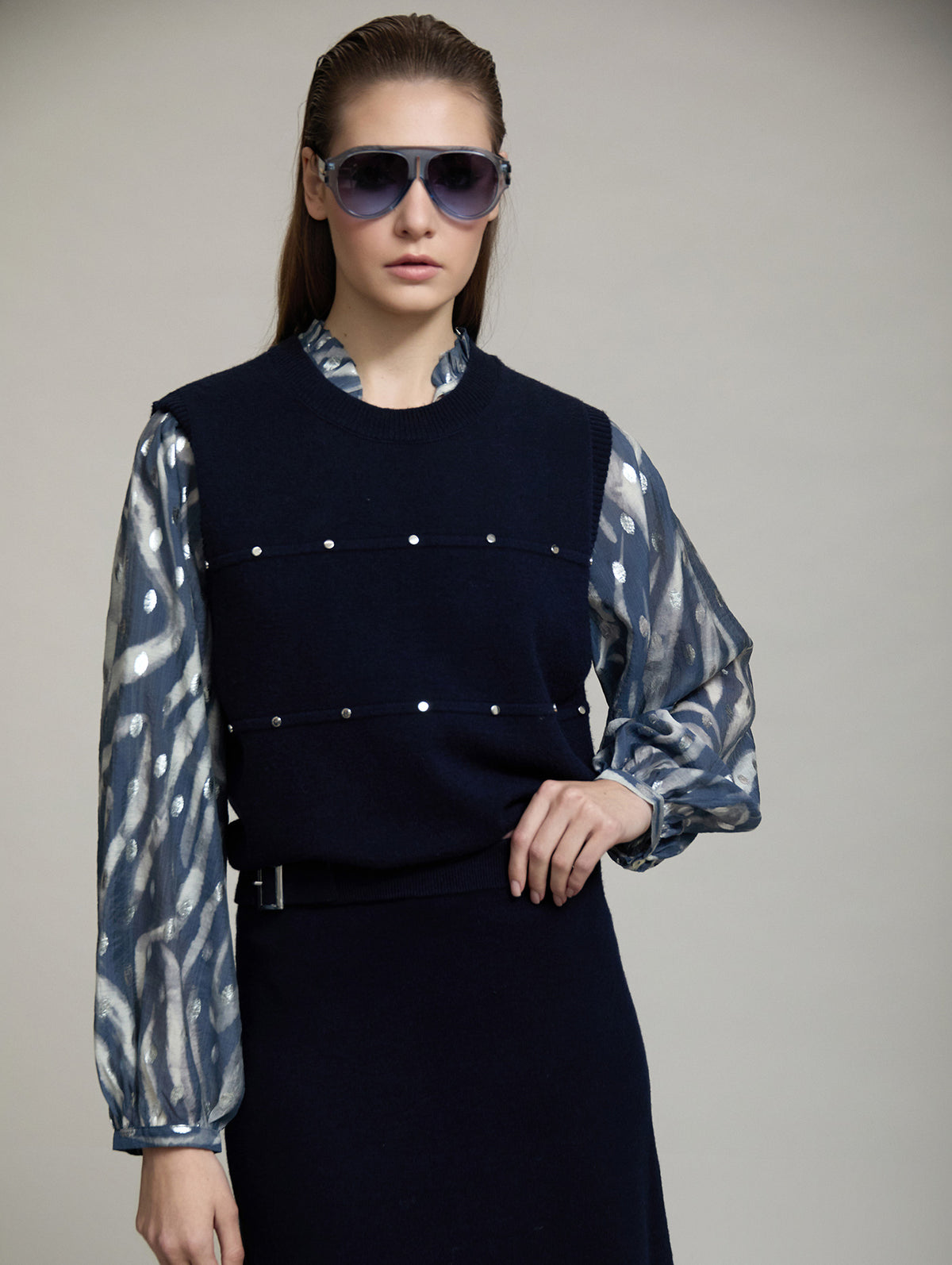 Navy Sleeveless Knit