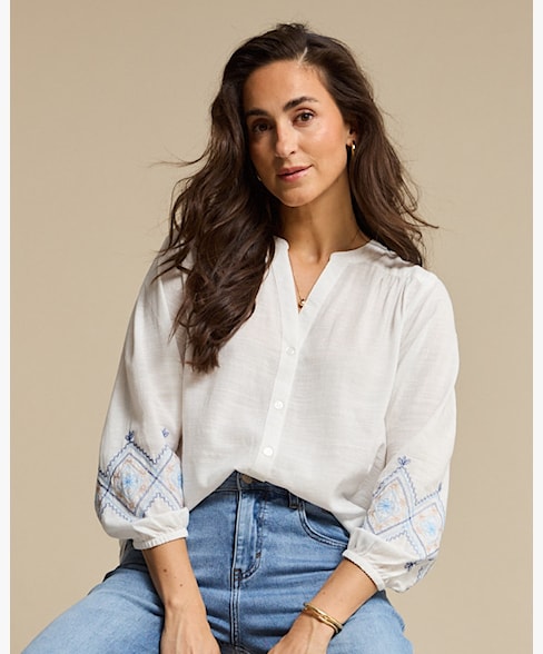 White Embroidered Blouse