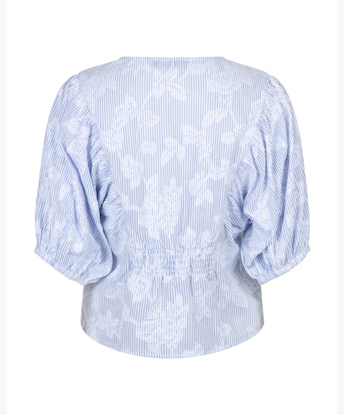 Balloon Sleeve Stripe Top