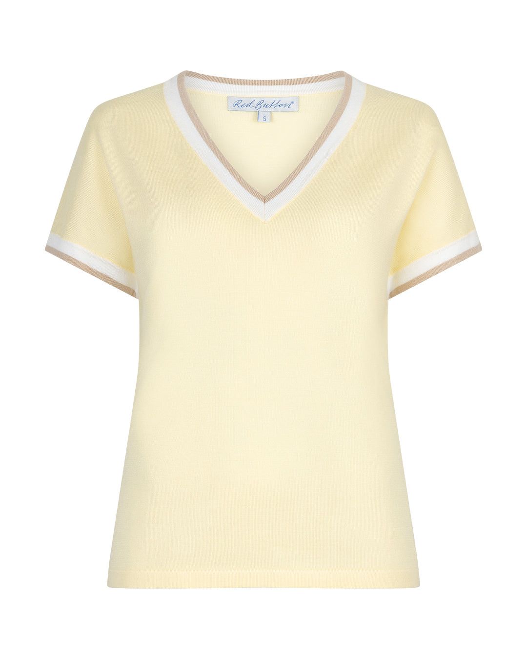 Jerri V Neck summer Knit - Lemon