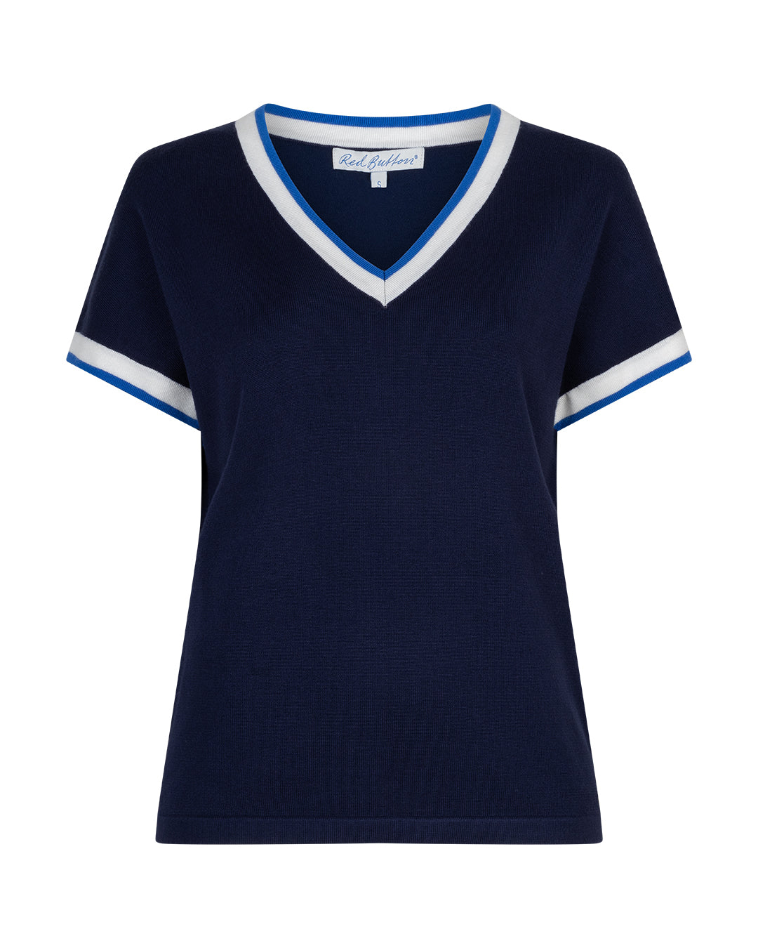 Jerri V Neck summer Knit - Navy