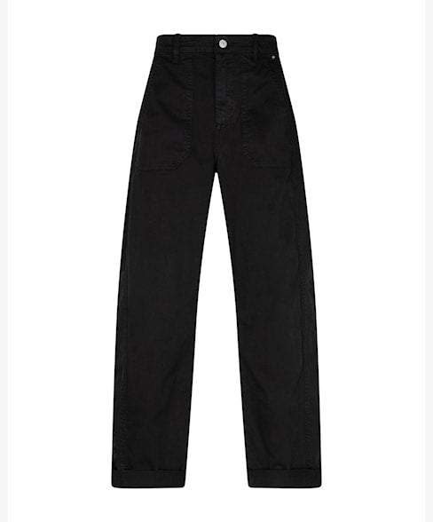Margot Fine twill Barrel Pants  - Black