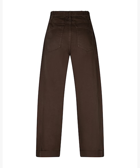 Margot Fine twill Barrel Pants  - Brown