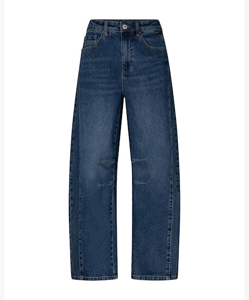 Cayla Mid Wash Barrel Jeans