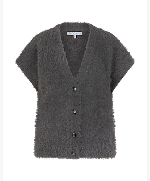 Short Sleeve Cardigan - Dark Grey