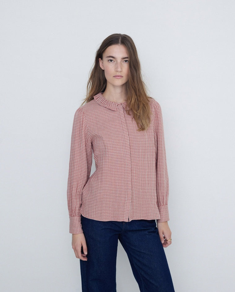 Terracota Check Blouse