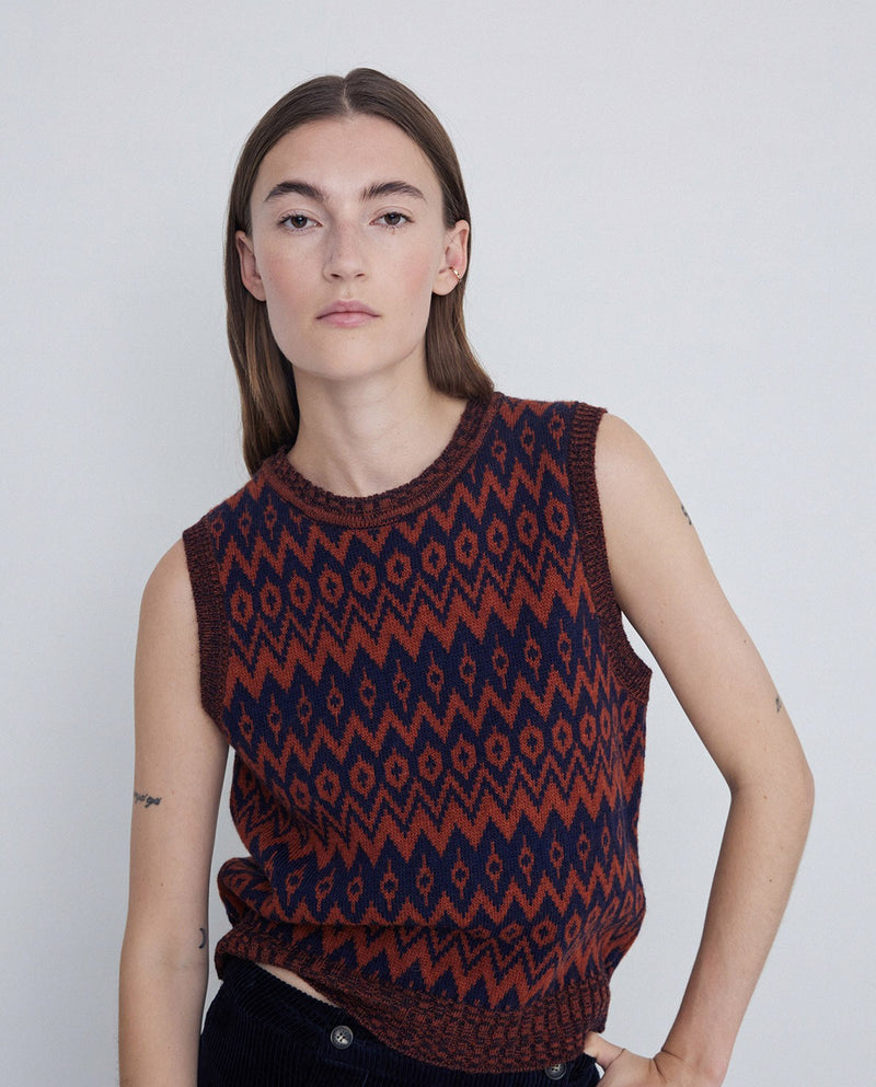 Jacquard Knit Vest