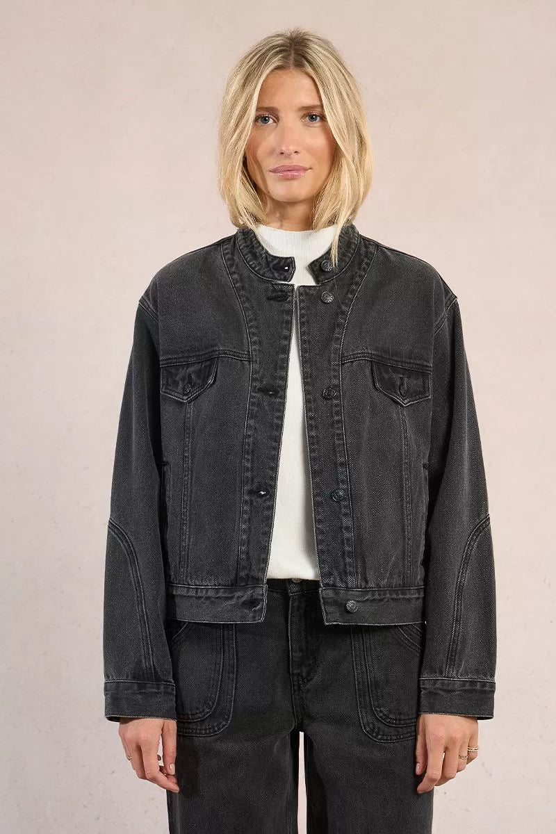 Biker Style Denim Jacket