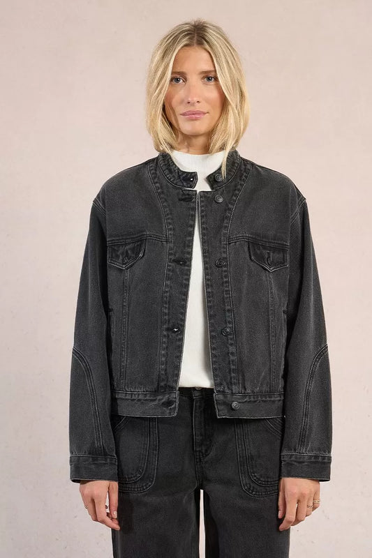 Biker Style Denim Jacket