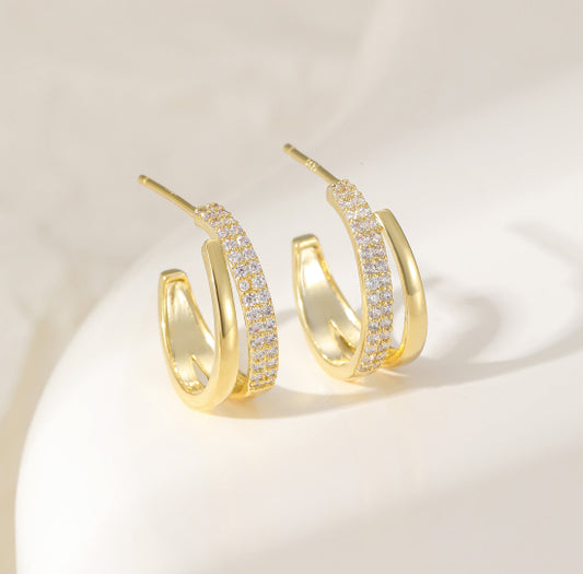 Gold & Diamante Earrings
