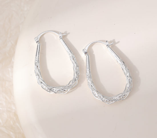 Oval  Earrings  - Silver