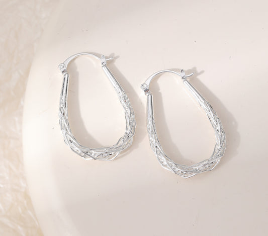 Oval  Earrings  - Silver
