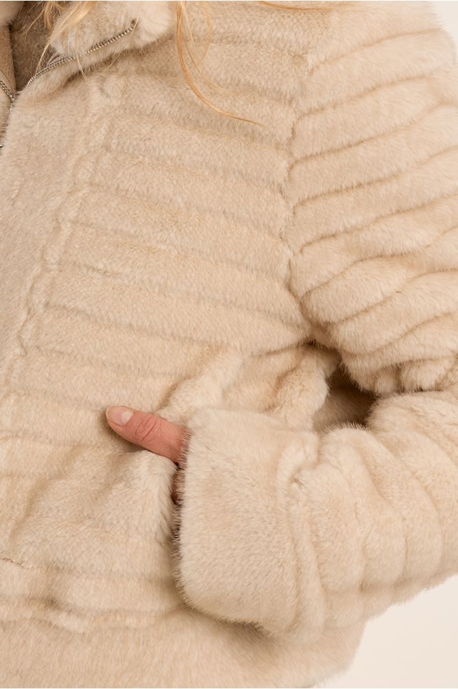 Cream Faux Fur Jacket