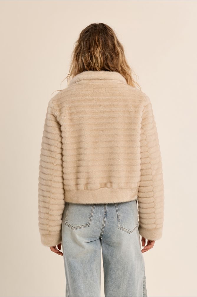 Cream Faux Fur Jacket