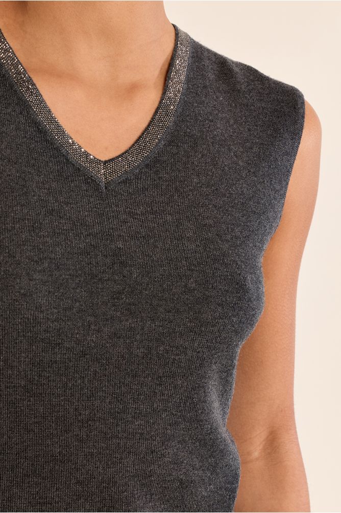 Rhinestone Knitted Top