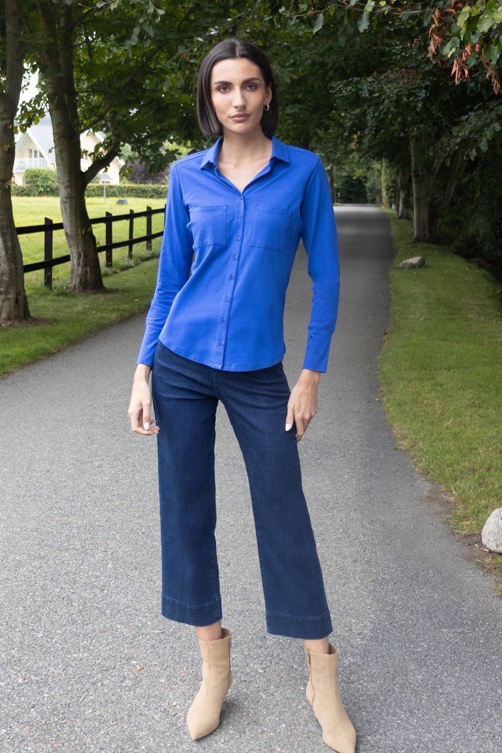 Izzy Cotton Shirt - Electric Blue