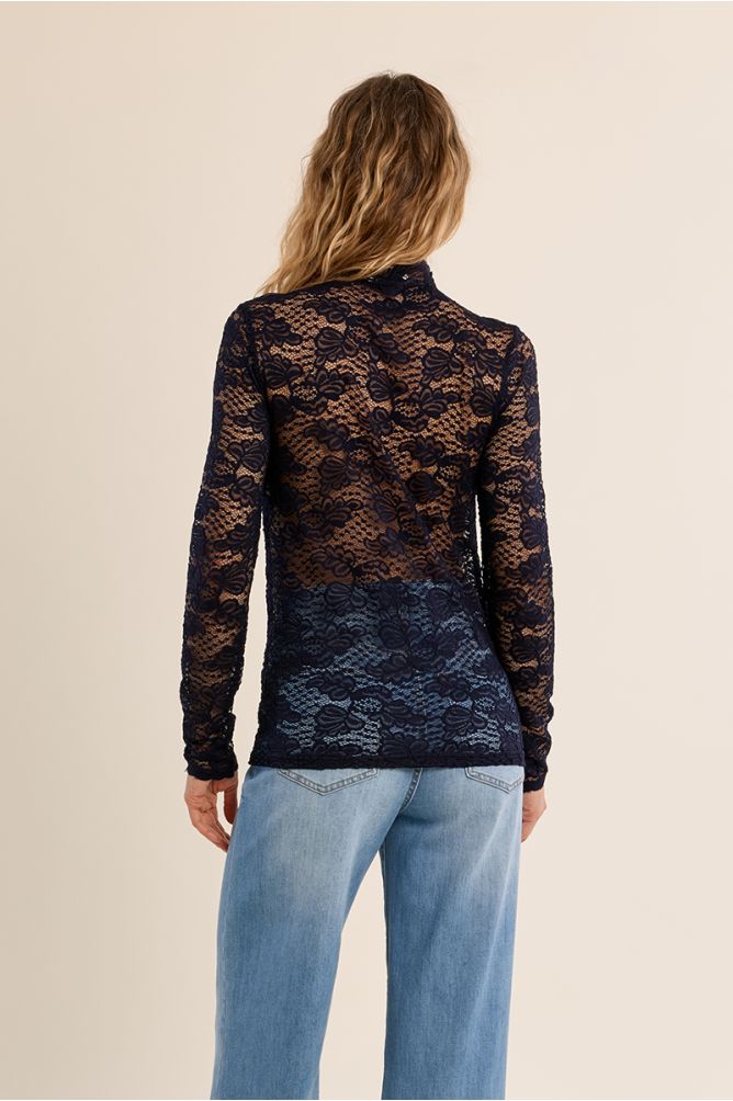 Navy Lace Under Top