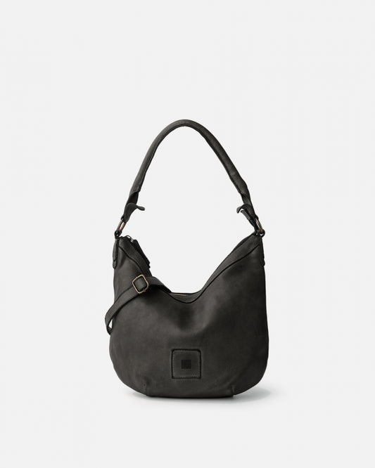 Boston Shoulder Leather Bag - Black