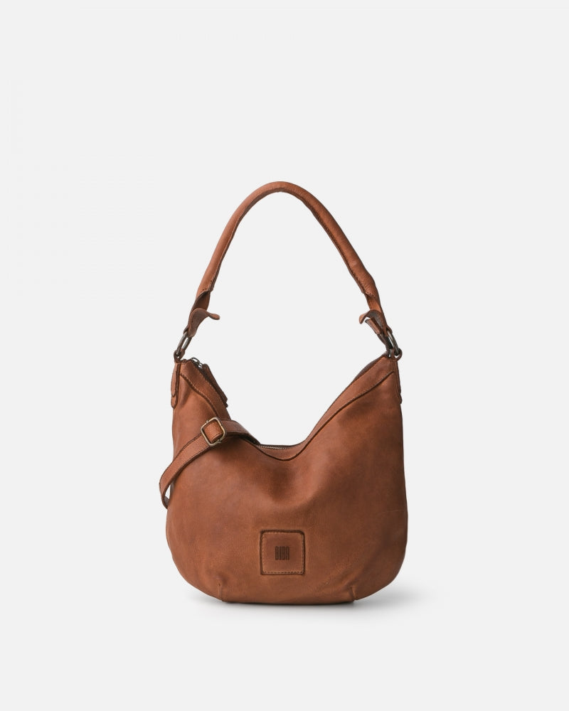 Boston Shoulder Leather Bag - Tan