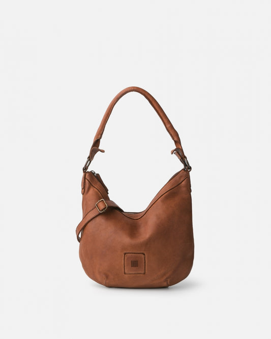 Boston Shoulder Leather Bag - Tan