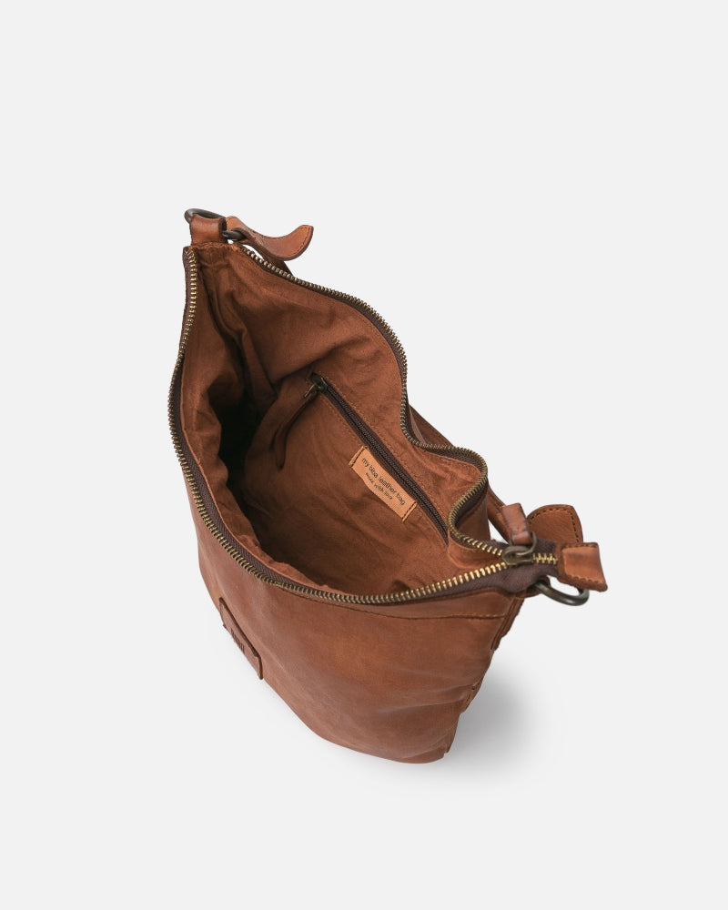Boston Shoulder Leather Bag - Tan