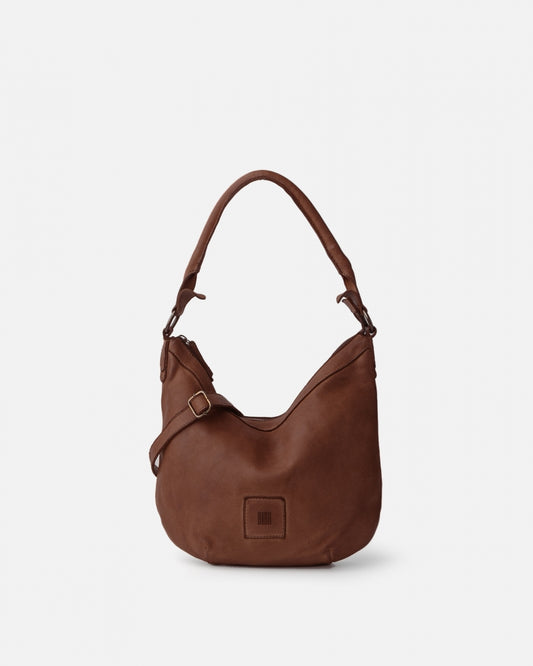 Boston Shoulder Leather Bag - Dark Chocolate
